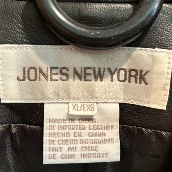 Jones New York Women's Dark Brown Leather Button-Up Jacket, Size: XL - Picture 14 of 16